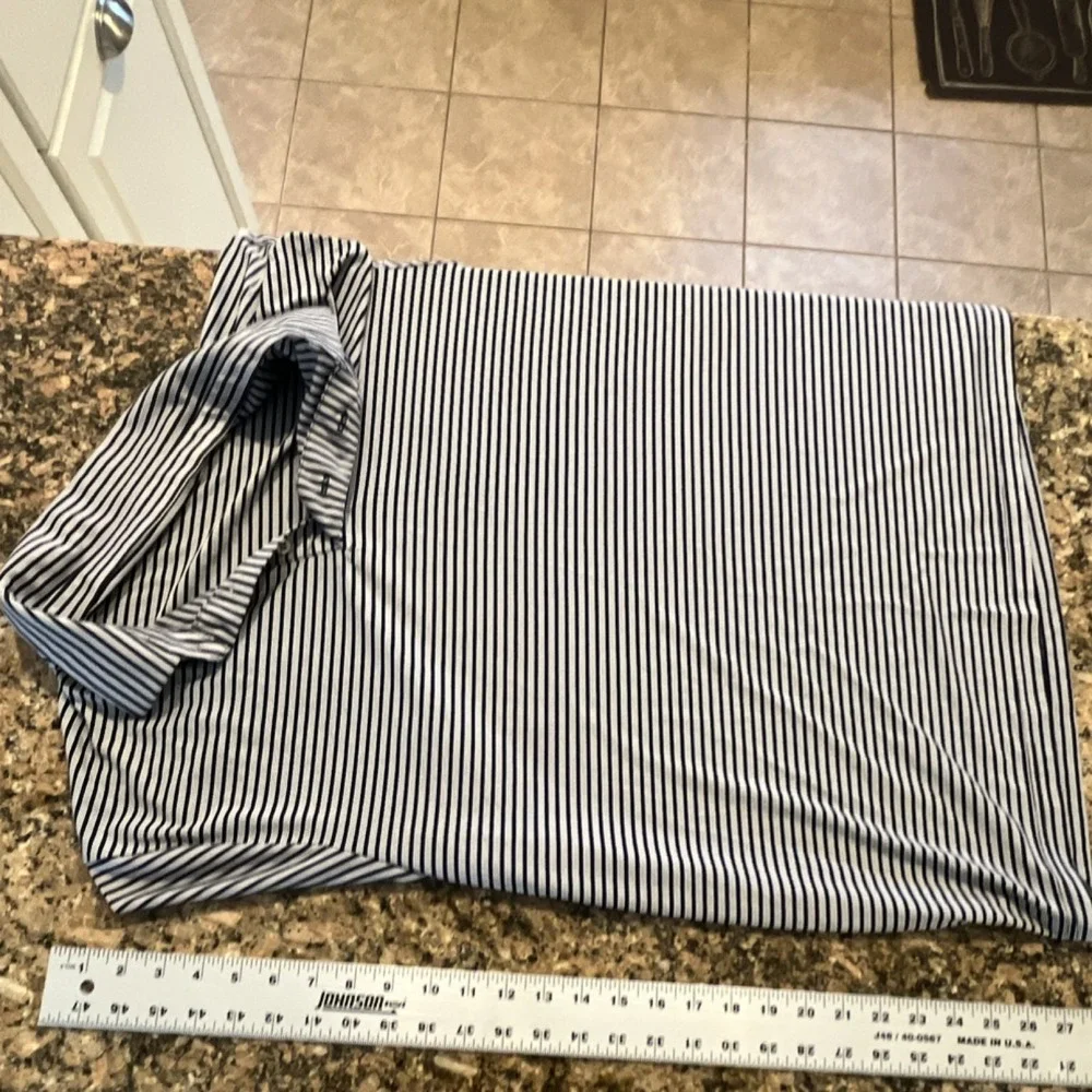 PGA TOUR Men's XL Navy White Striped Lightweight Collared‎ Golf Polo Shirt